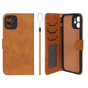 کیف موبایل مگنتی درجه یک داخل خز MNC Plus مدل Apple iPhone 12 - عسلی