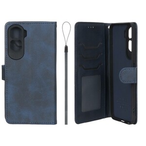 کیف موبایل مگنتی درجه یک داخل خز MNC Plus مدل Honor 90 Lite - سرمه ای