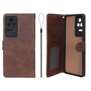 کیف موبایل مگنتی درجه یک داخل خز MNC Plus مدل Xiaomi Poco F4 / K30S - قهوه ای