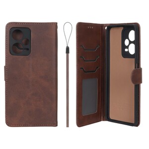 کیف موبایل مگنتی درجه یک داخل خز MNC Plus مدل Xiaomi Redmi Note 12 Pro Plus - قهوه ای