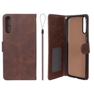 کیف موبایل مگنتی درجه یک داخل خز MNC Plus مدل Huawei Y8p - قهوه ای