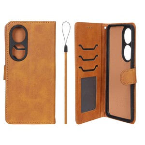 کیف موبایل مگنتی درجه یک داخل خز MNC Plus مدل Honor 90 - عسلی