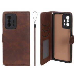 کیف موبایل مگنتی درجه یک داخل خز MNC Plus مدل Xiaomi Mi 11T / Mi 11T Pro - قهوه ای
