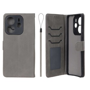 کیف موبایل مگنتی درجه یک داخل خز MNC Plus مدل Xiaomi Redmi Note 14 4G - خاکستری