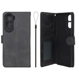 کیف موبایل مگنتی درجه یک داخل خز MNC Plus مدل Honor 90 Lite - مشکی