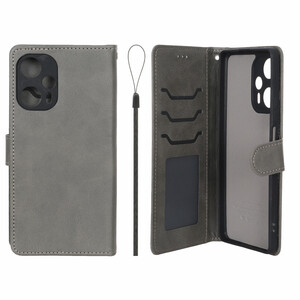 کیف موبایل مگنتی درجه یک داخل خز MNC Plus مدل Xiaomi Poco F5 - خاکستری