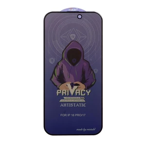 محافظ صفحه نمایش شیشه ای Full Cover Mietubl Anti Static Privacy مدل NTC - Apple iPhone 17 / iPhone 16 Pro