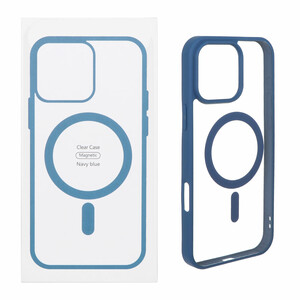 قاب شفاف Apple iPhone 16 Pro Max با قابلیت شارژ MagSafe - سرمه ای (پک دار)