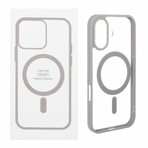 قاب شفاف Apple iPhone 16 با قابلیت شارژ MagSafe - خاکستری (پک دار)