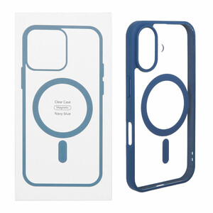 قاب شفاف Apple iPhone 16 با قابلیت شارژ MagSafe - سرمه ای (پک دار)