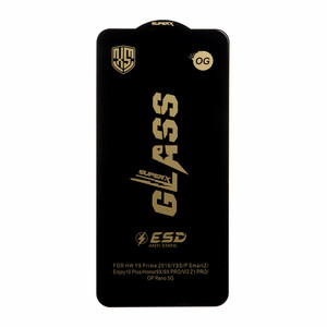 محافظ صفحه نمایش شیشه ای درجه یک Full Cover Super X OG - ESD OVOG مدل Huawei Y9S / Y9 Prime 2019