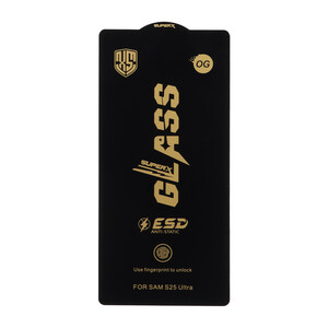 محافظ صفحه نمایش شیشه ای درجه یک Full Cover Super X OG - ESD OVOG مدل Samsung Galaxy S25 Ultra