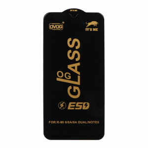 محافظ صفحه نمایش شیشه ای درجه یک Xiaomi Redmi Note 8 / Redmi 8 / Redmi 8A - Full Cover OG - ESD OVOG - (بدون پک) - مشکی