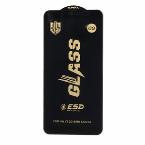 محافظ صفحه نمایش شیشه ای درجه یک Full Cover Super X OG - ESD OVOG مدل Huawei Y5 (2018) / Y5 Prime (2018) / Y5 Lite (2018)