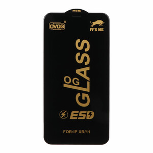 محافظ صفحه نمایش شیشه ای درجه یک Apple iphone 11 / XR - Full Cover OG - ESD OVOG - (بدون پک) - مشکی