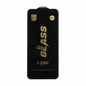محافظ صفحه نمایش شیشه ای درجه یک Full Cover Super X OG - ESD OVOG مدل Samsung Galaxy S25 FE / S24 FE / A57 / A37 / A56 / A36