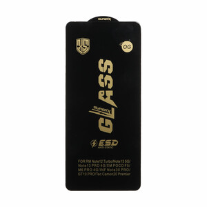 محافظ صفحه نمایش شیشه ای درجه یک Full Cover Super X OG - ESD OVOG مدل Xiaomi Redmi Note 13 Pro 4G / Note 14S / Poco M6 Pro 4G