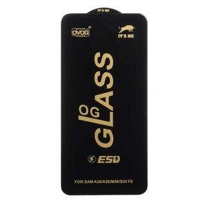 محافظ صفحه نمایش شیشه ای درجه یک Samsung Galaxy S25 FE / S24 FE / A57 / A37 / A56 / A36 - Full Cover OG - ESD OVOG - (بدون پک) - مشکی