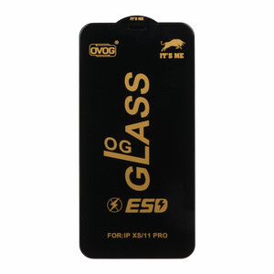 محافظ صفحه نمایش شیشه ای درجه یک Apple iphone X / XS / 11 Pro - Full Cover OG - ESD OVOG (بدون پک) - مشکی
