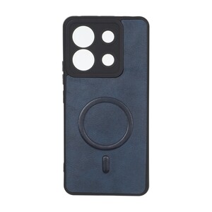 قاب چرمی طرح مگ سیف محافظ لنزدار Xiaomi Redmi Note 13 Pro 5G / Poco X6 5G - سرمه ای