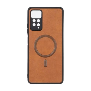 قاب چرمی طرح مگ سیف محافظ لنزدار Xiaomi Redmi Note 12 Pro 4G / Redmi Note 11 Pro - قهوه ای