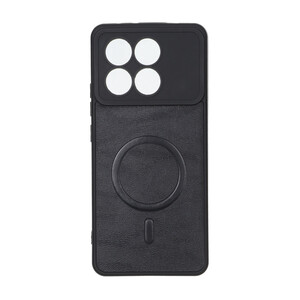 قاب چرمی طرح مگ سیف محافظ لنزدار Xiaomi Poco X6 Pro 5G / Redmi K70E - مشکی