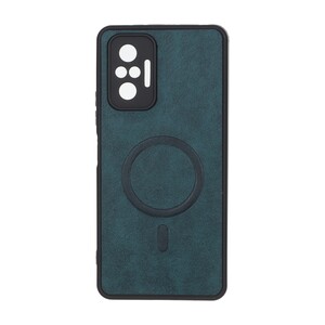 قاب چرمی طرح مگ سیف محافظ لنزدار Xiaomi Redmi Note 10 Pro 4G / Redmi Note 10 Pro Max - سبز