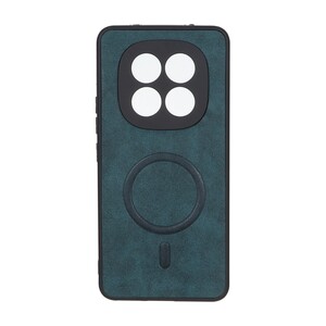 قاب چرمی طرح مگ سیف محافظ لنزدار Xiaomi Redmi Note 15 Pro 4G - سبز