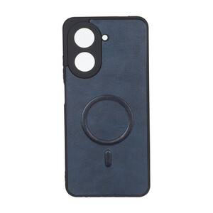 قاب چرمی طرح مگ سیف محافظ لنزدار Xiaomi Redmi A5 / Poco C71 - سرمه ای