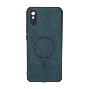 قاب چرمی طرح مگ سیف محافظ لنزدار Xiaomi Redmi 9A / Redmi 9A Sport / Redmi 9AT - سبز