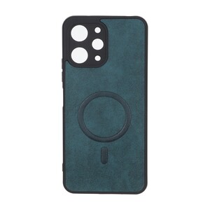 قاب چرمی طرح مگ سیف محافظ لنزدار Xiaomi Redmi 12 / Poco M6 Pro 5G - سبز