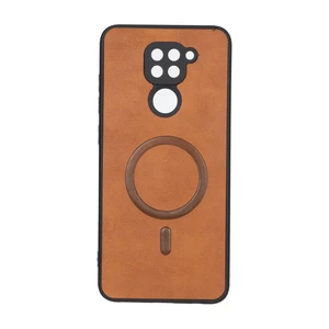 قاب چرمی طرح مگ سیف محافظ لنزدار Xiaomi Redmi Note 9 / Redmi 10X 5G / Redmi 10X Pro 5G - قهوه ای