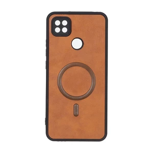 قاب چرمی طرح مگ سیف محافظ لنزدار Xiaomi Redmi 10A / Redmi 9C / Poco C31 - قهوه ای