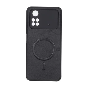 قاب چرمی طرح مگ سیف محافظ لنزدار Xiaomi Poco M4 Pro 4G - مشکی