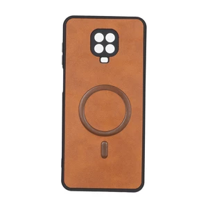 قاب چرمی طرح مگ سیف محافظ لنزدار Xiaomi Redmi Note 9S / Redmi Note 9 Pro / Redmi Note 9 Pro Max - قهوه ای