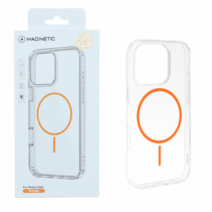 قاب اورجینال Magnetic دور ژله ای MagSafe مدل Apple iPhone 16 Pro - نارنجی (پک دار)
