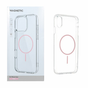 قاب اورجینال Magnetic دور ژله ای MagSafe مدل Apple iPhone X Max / iPhone XS Max - صورتی (پک دار)
