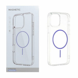 قاب اورجینال Magnetic دور ژله ای MagSafe مدل Apple iPhone 12 Pro / iPhone 12 - بنفش روشن (پک دار)