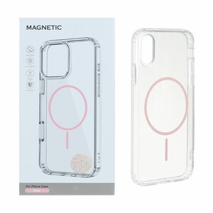 قاب اورجینال Magnetic دور ژله ای MagSafe مدل Apple iPhone X / iPhone XS - صورتی (پک دار)