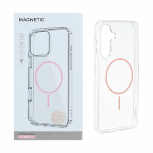 قاب اورجینال Magnetic دور ژله ای MagSafe مدل Samsung Galaxy A16 - صورتی (پک دار)