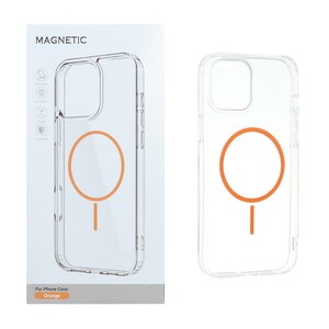 قاب اورجینال Magnetic دور ژله ای MagSafe مدل Apple iPhone 12 Pro Max - نارنجی (پک دار)