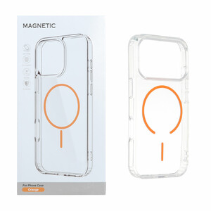 قاب اورجینال Magnetic دور ژله ای MagSafe مدل Apple iPhone 17 Pro - نارنجی (پک دار)