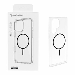 قاب اورجینال Magnetic دور ژله ای MagSafe مدل Samsung Galaxy S22 Ultra - مشکی (پک دار)