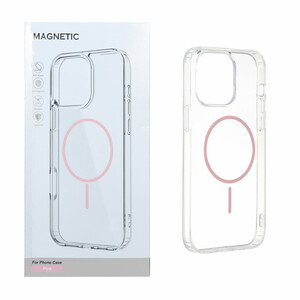 قاب اورجینال Magnetic دور ژله ای MagSafe مدل Apple iPhone 14 Pro Max - صورتی (پک دار)