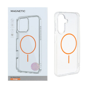 قاب اورجینال Magnetic دور ژله ای MagSafe مدل Samsung Galaxy A15 - نارنجی (پک دار)