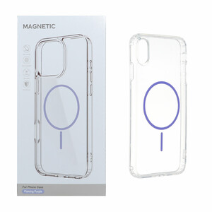 قاب اورجینال Magnetic دور ژله ای MagSafe مدل Apple iPhone X Max / iPhone XS Max - بنفش روشن (پک دار)