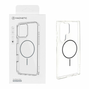 قاب اورجینال Magnetic دور ژله ای MagSafe مدل Samsung Galaxy S23 Ultra - خاکستری (پک دار)