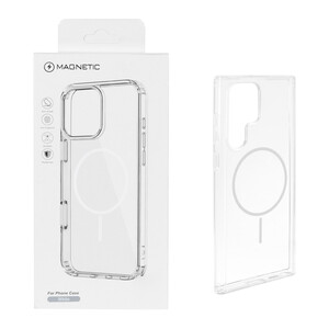 قاب اورجینال Magnetic دور ژله ای MagSafe مدل Samsung Galaxy S22 Ultra - سفید (پک دار)