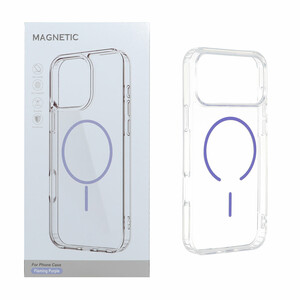 قاب اورجینال Magnetic دور ژله ای MagSafe مدل Apple iPhone 17 Pro Max - بنفش روشن (پک دار)