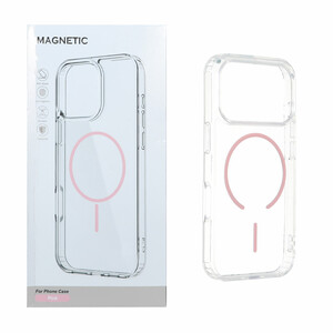 قاب اورجینال Magnetic دور ژله ای MagSafe مدل Apple iPhone 17 Pro Max - صورتی (پک دار)